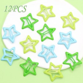 NAISKA- Pinzas para el cabello con forma de estrella Y2K: recibirás un paquete que incluye 12 pinzas para el cabello con forma de estrella (3 colores) y horquillas a presión. Los accesorios para el ca