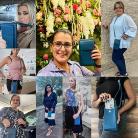 BULL GUARD Crossbody Leather Wallet Phone Purse, Anti Theft and RFID Blocking, Small Elegant Design for Travel