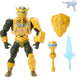 Masters of The Universe Origins Bumblebee Armor Man-At-Arms, Figura 14 cm 16 Articulaciones, Accesorios y Cómic, para Niños de 6 Años en Adelante