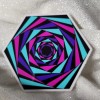 Moonlight Jade STKR083 Twisted Hexagon Black Aqua Magenta Purple Twists