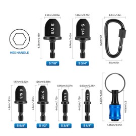 WADEO Swaging Tool HVAC Repairing Set with Bit Holder, Portable Copper Swage Tools HVAC Kit with Keychain, Air Conditioner Copper Tube Pipe Expander Drill Bit 1/4'' 3/8'' 1/2'' 5/8'' 3/4'' 7/8'' Black