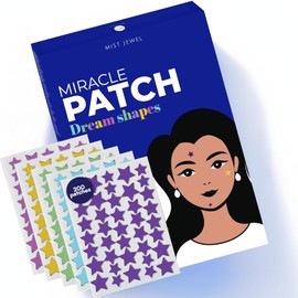 MIST JEWEL Parches para Acné con Hidrocoloide, ácido salicílico y caléndula en Forma de Estrella, | Pimple Patch Dream shapes para granos y espinillas varios colores 200 Piezas