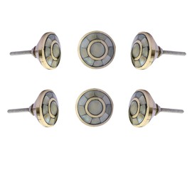Perilla Home Set of 6 Knobs for Cabinet & Drawers Mother of Pearl Knobs Decorative Vintage Knobs for Home Kitchen Cabinet Hardware Cupboard Door Dresser Wardrobe & Drawer Pulls (Sorrento)
