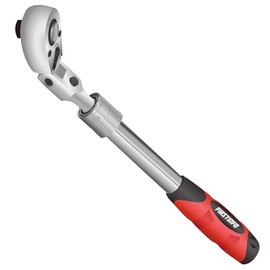 FIRSTINFO - Llave de carraca extensible flexible de 1/2 pulgada con bloqueo de accionamiento reversible y agarre suave con acción de engranaje de 72 dientes (longitud: 13.8-19.3 pulgadas)