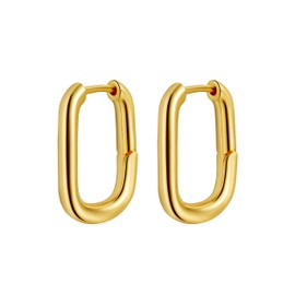 LEXODY Gold Hoop Earrings for Women, 14K Gold Plated Earring Chunky Gold Hoops Earrings Lightweight Hypoallergenic Jewelry Gifts for Women Girls