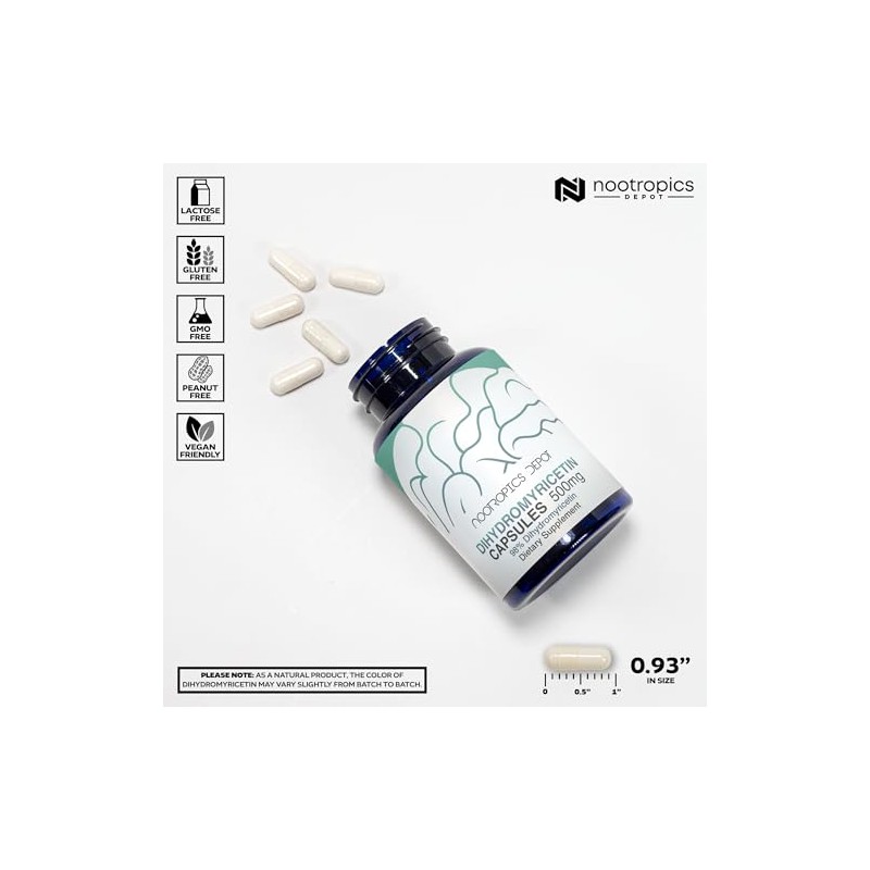 Nootropics Depot Cápsulas de dihidromiricetina (DHM) | 500 mg |