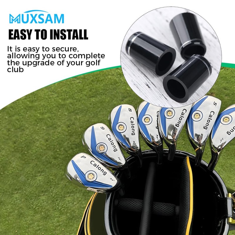 MUXSAM 10pcs .335 Black Golf Tapered Ferrules Compatible for Irons