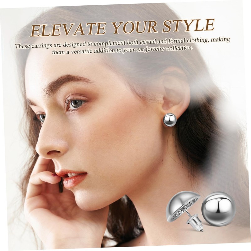 TOVINANNA Half Ball Earrings for Women Elegant Lightweight for Gifting
