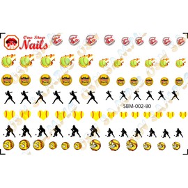 Softball Mom (Ver.2) Clear waterslide Nail Art Decals (Tattoos) by DimOxy Designs.