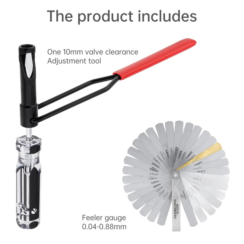 ePathChina Valve Adjustment Tool with Angled Feeler Gauge, Jam Nut