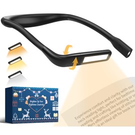 Neck Reading Light Book Lovers Gifts, Rechargeable 2000mAh 10-80Hrs Eye-friendly Wide Lamp Book Light, Birthday Christmas Stocking Stuffers for Men Women Readers, Camping Knitting Crochet Accessories