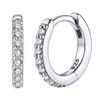 Silvora Women's Ring Earrings, Popular, Small, Zirconia, Hoop Earrings, Men's