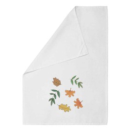 Azeeda 'Autumn Leaves' White Cotton Tea Towel/Dish Cloth (TW00058921)