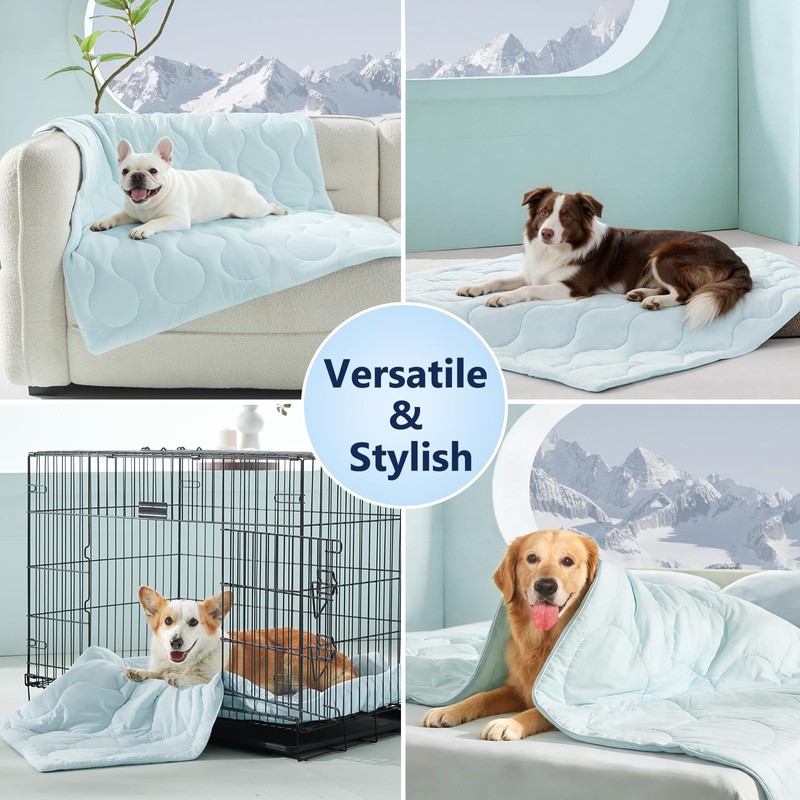 MIXJOY Cooling Blanket for Large Dogs Breathable, Dual-Sided Q-MAX>0.5, Lightweight