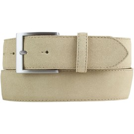 BELTINGER Suede Belt 4 cm | High-Quality Suede Leather Belt for Men 40 mm | Men's Belt Suede Belt 4 cm, Beige, silver