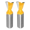 HARFINGTON 2pcs Dovetail Router Bits 5/8" Diameter 1/2" Shank Tungsten