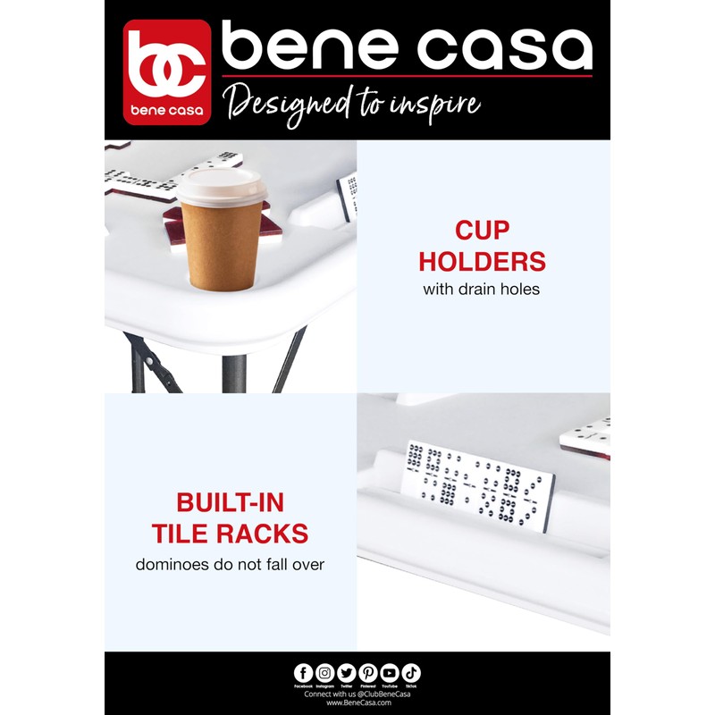 Benecasa Blow Mold Domino Game Table