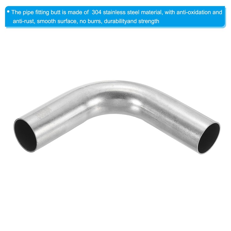 PATIKIL 1 Inch OD 304 Stainless Steel Butt, 2Pack 90