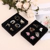 DesignSter Small Jewelry Tray-Ring Organizer 2PCS Premium Velvet Rings Earrings