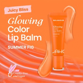 NOLAHOUR Glowing Color Lip Balm 0.35 Oz| Hydrating Lip Balm Lip Gloss for Girls | Vegan Lip Balm & Lip Plumping Gloss | Lip Glowy Balm & Lip Care for Dry Lips | Moisturizing Lip Balm Summer Fig