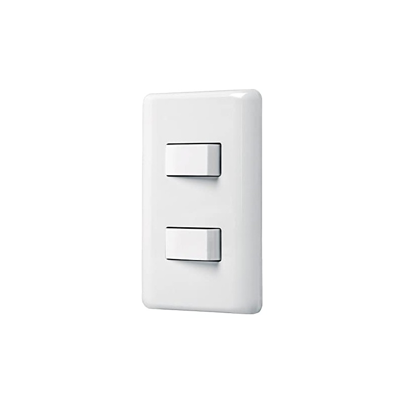 Volteck Basic PA-APDO-B, Placa armada con 2 interruptores sencillos