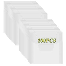 OTCRAFT 100 Pieces 3.9 x 3.9 Inch Stamp and Die Stencil Storage Bags Resealable Clear Plastic Bags Storage for Cutting Dies Stamps Crafts for DIY