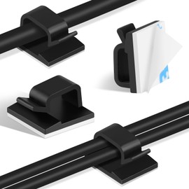 Romeda 100 Pieces Adhesive Cable Clips, Upgrade Wall Clamp Cord Clips Wire Clips for Cords, Charging Cable Management, Clips Wire Holder Wire Management for Ethernet Cables, Under The Table, Cars