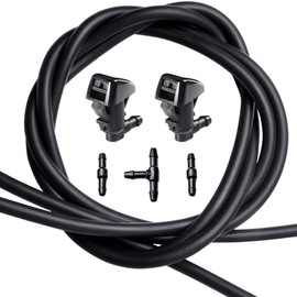 Windshield Washer Nozzles Kit, Replacement for 08-12 Jeep Liberty, 06-10 Jeep Commander, 07-11 Dodge Nitro - OTUAYAUTO Washer Jet and Fluid Hose with Connector Replacement 55157319AA, 4806312AA
