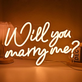 SYLHOME Will You Marry Me ? Led Neon Light Sign Hanging Proposal Wedding Party Wall Sign Decor Engagement Valentines Day Girlfriend Bridal Shower Gifts USB 5V 15.75"X9.25"