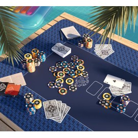 Bullets Playing Cards, Richie Ceramic Poker Chip Value 50 for Poker Set, 10 g, 4 cm Diameter (Orange), Pack of 25