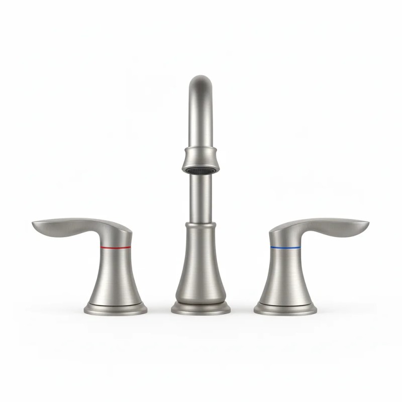 Bathroom Basin Widespread Faucet Brushed Nickel 8 Inch 3 Hole