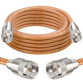 XRDS -RF 15FT RG8X Coaxial Cable with UHF Male PL259 Connectors, Solid Copper Core, Braided Shield, CB Cable for Ham Radio, HF Radio, and Communication Devices