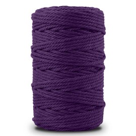 Nook Theory - Cuerda de macramé de 5 mm, 109 yardas, cuerda de macramé suave de 3 mm, 4 mm, perfecta para nudos, suministros de macramé para perchas de pared y decoraciones bohemias, cuerda de algodón, cuerda de macramé (morado, 5 mm)