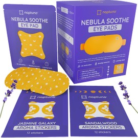 Naptuno Steam Eye Masks for Dry Eyes – Self-Heating Eye Mask with Soothing Lavender – Disposable Steam Eye Masks for Sleep, Relaxation & Puffy Eyes – 16 Count with Bonus Aroma Stickers