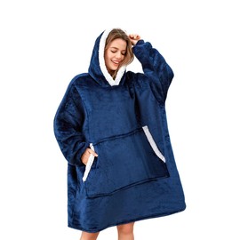 Gentlewarm Hoodie Blanket, Super Soft Warm Wearable Blanket, Comfortable Giant Pocket Hoodie, Oversized Soft Plush Blanket Hoodie for All - Kids, Men, Women