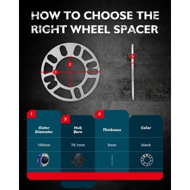 KAX 5mm Wheel Spacers Adapter 4pcs 4x98, 4x100, 4x108, 4x114.3.5x100, 5x108 Flat Wheel Spacer 78.1mm Center Bore fit for Camry Accord Ci-vic C-R-V Corolla RA-V4 Altima Escape Equinox Explorer