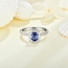 925 Sterling Silver Tanzanite CZ Cluster Emerald cut Ring size