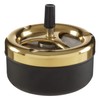 Premier Housewares 305224 Rotating Ashtray, Matte Black/Gold, Medium