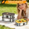 AXVRAV Confezione da 2 contenitori per il pranzo in acciaio