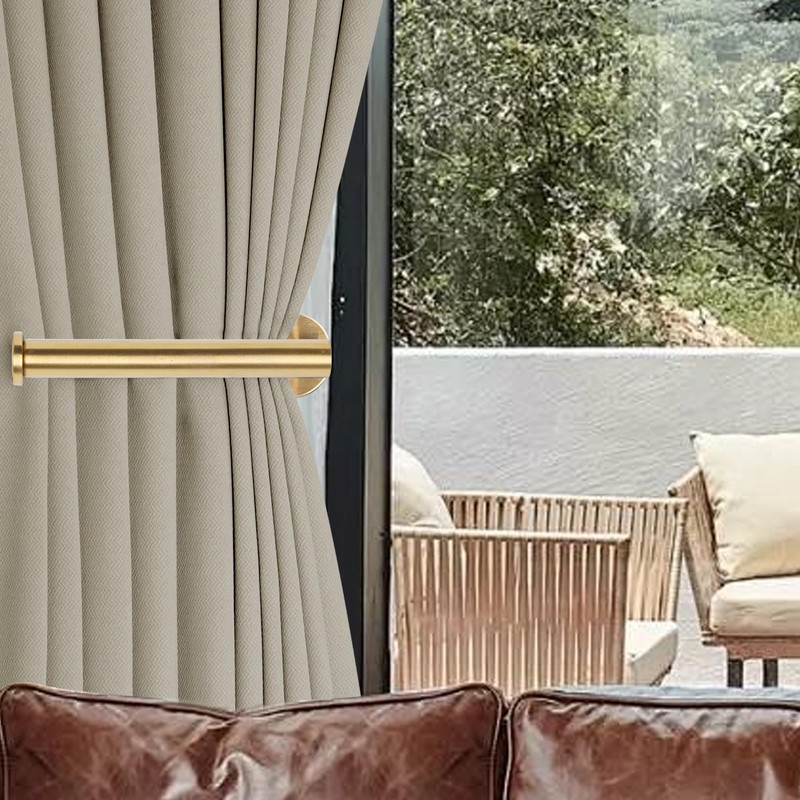 Yagoo 4 Pcs Adhesive Curtain Holdbacks，Screw-in Curtain Tie Backs Curtain