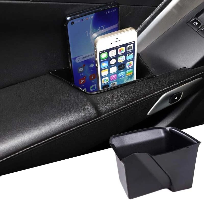 car-attention Black inner door armrest storage box trim Fit For