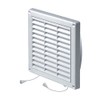 130x130mm Wall Ventilation Grille Cover Net Pull Cord Shutter 125mm
