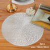 Snowkingdom Silver Round Placemats Set of 6, 15 Inch Metallic