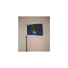 Planet Earth Blue Flag 4"x6" Desk Table Stick