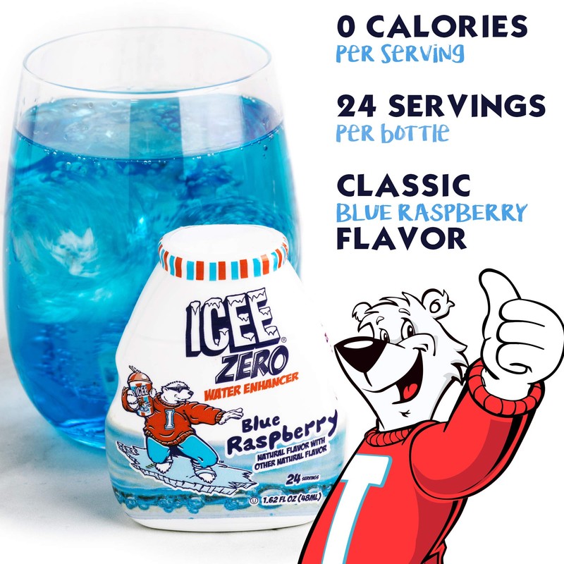 ICEE Zero Calorie Blue Raspberry Liquid Water Enhancer Drink Mix,