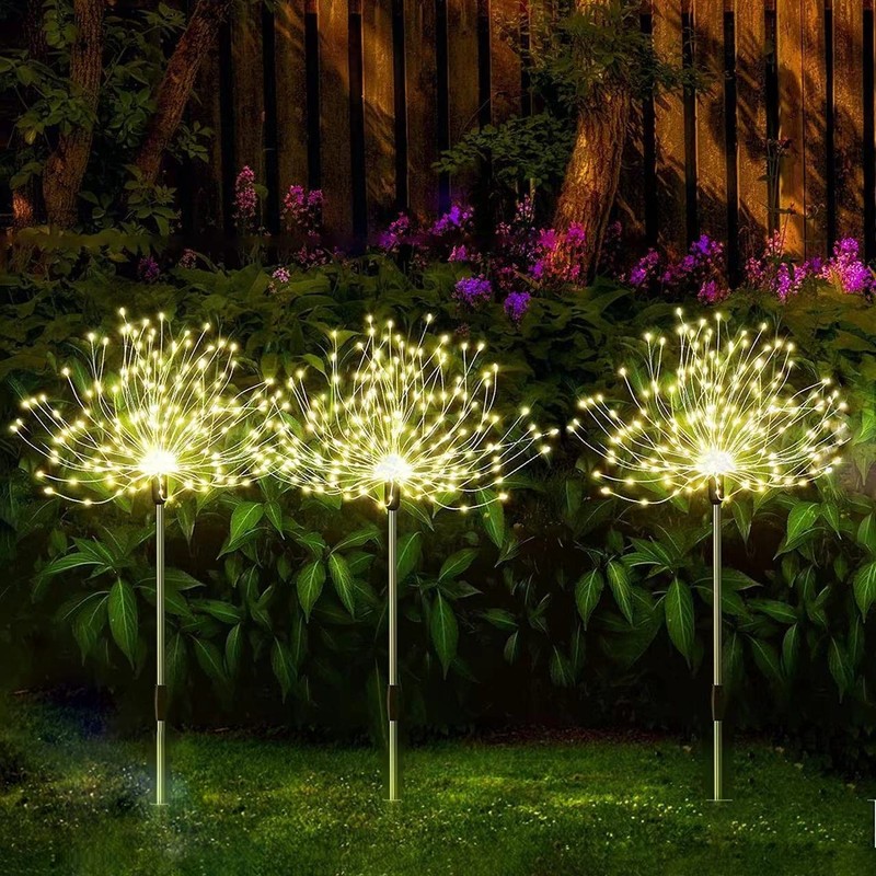 Upgrated 3 Pack Solar Garden Path Lights with Remote, 120