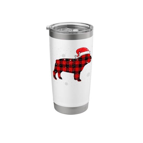 Christmas Dog Buffalo Plaid, Christmas Bulldog Pajama Pj Stainless Steel