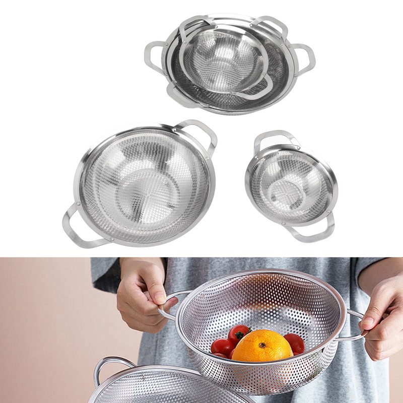 Stainless Steel Colander Multipurpose Mesh Strainer Baskets Fruit Vegetable Drain