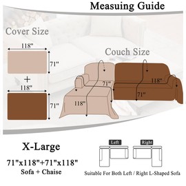 ALIECOM Boho Couch Covers for Sectional Sofa 2 Piece Thick Chenille L Shape Sectional Sofa Cover for Dogs Couch Blanket Sofa Slipcover Pet Furniture Protector Washable (X-Large, Lines Light Grey)