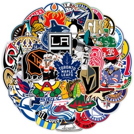 50pcs Ice Hockey Stickers Cool Hockey Sticker Waterproof Vinyl Sports Decals for Water Bottle Laptops Phones Skateboards for Adults Teens Kids